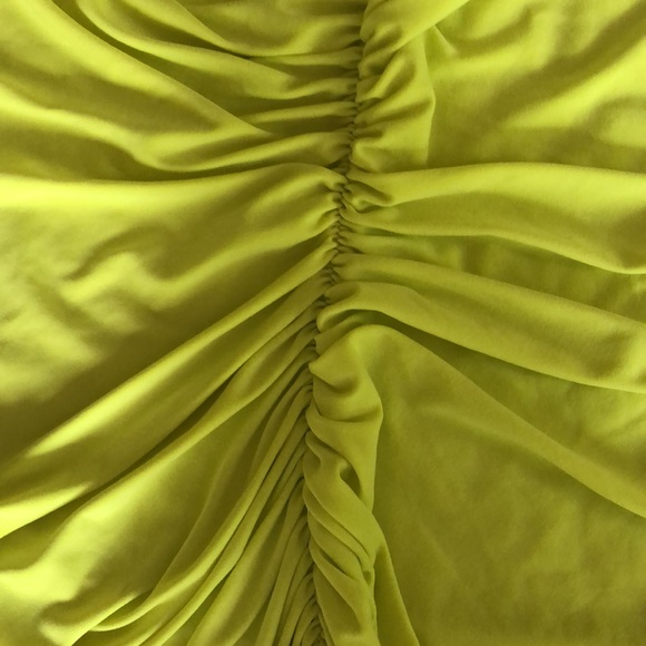 Norma Kamali REVOLVE Diana Gown Spring Green Neon Yellow Midi Dress Small S - Picture 5 of 8